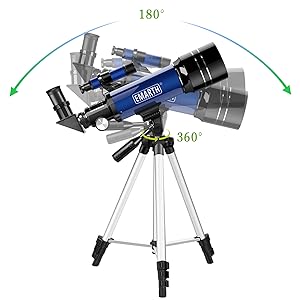 Les inclinaisons possibles du télescope Emarth 60/360